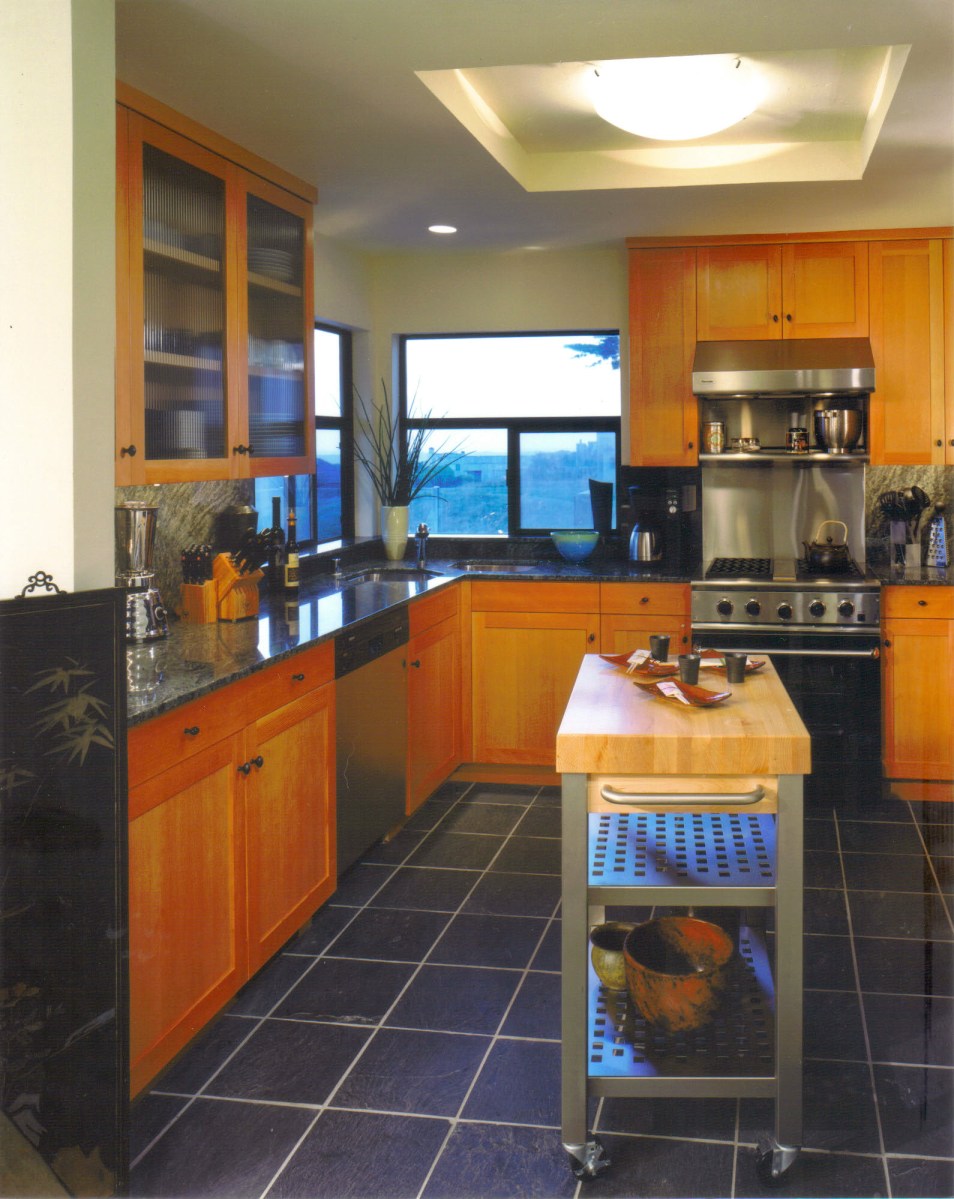 wood slate and stainless steel kitchen remodel sonoma county